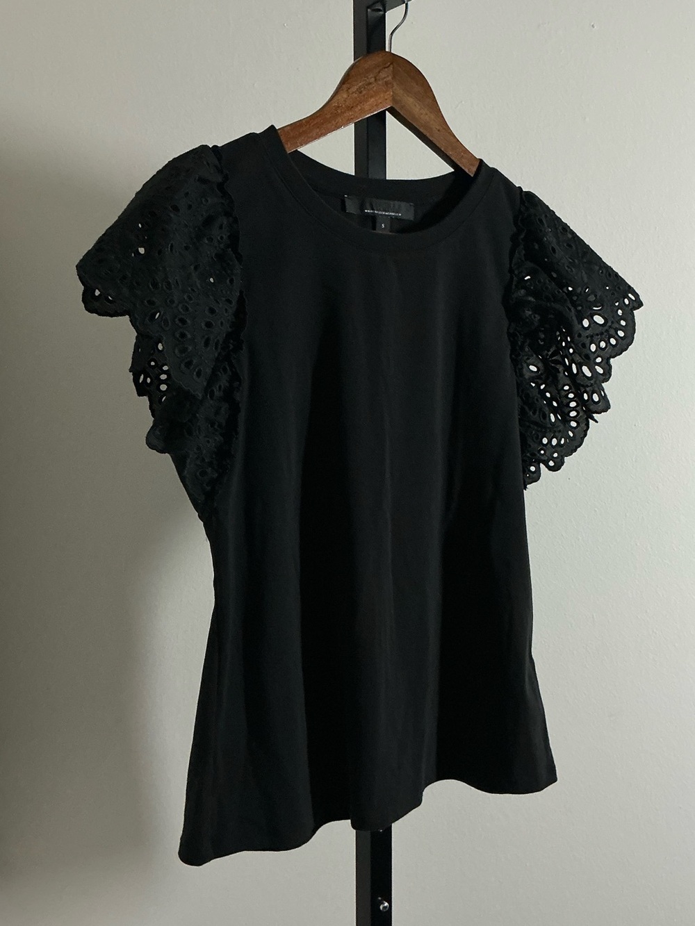 White House Black Market | Eyelet Flutter Sleeve Top - Picture 3 of 7